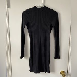 Black open-back bodycon dress